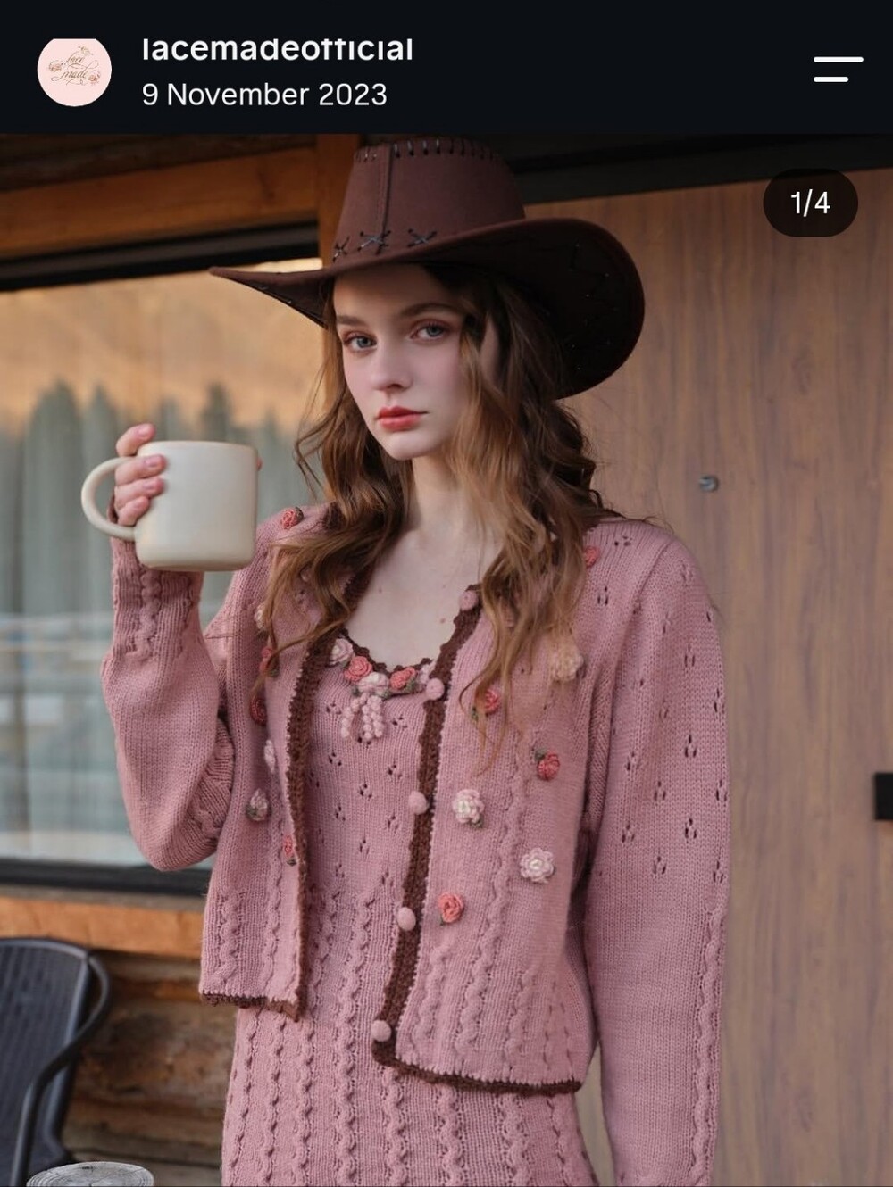 Lacemade Floral Juliette Knit Dress (With Detachable Sleeves) - Picture 3 of 4